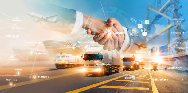 intelligente logistik und transport handschlag fur erfolgrei