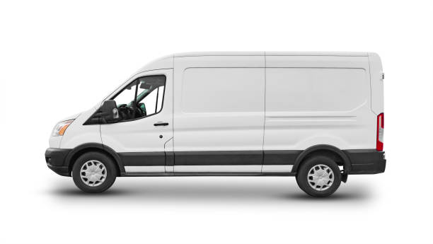 van with empty side space for design transport car mock up delivery van isolated on white2149237608